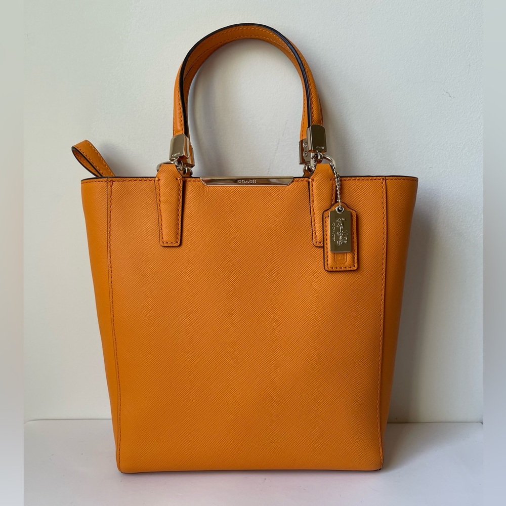 Coach Madison Saffiano North South Tote Orange